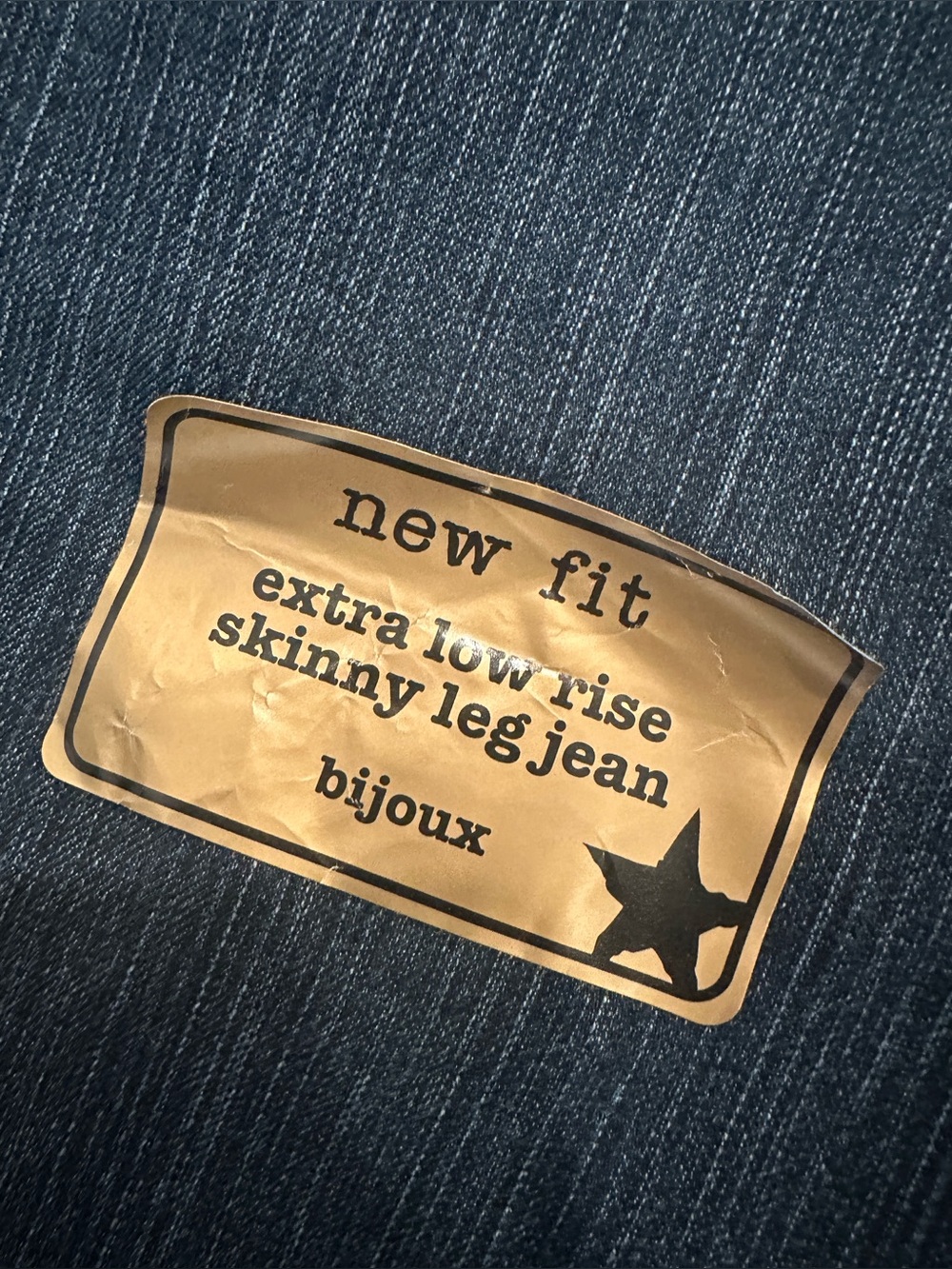 NWT Jeanstar Womens Y2K Extra Low Rise Bijoux Skinny Jeans Size 10 Stretch - Picture 11 of 13